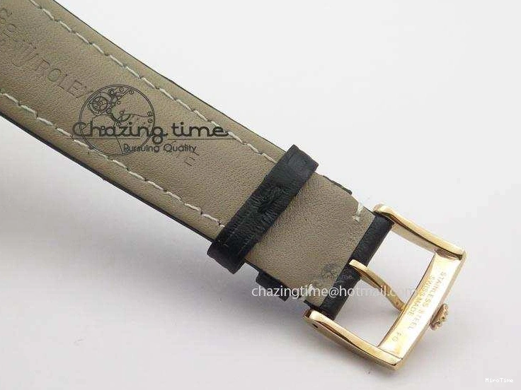 MiroTime 0209 Cozy Cellini Date RG Rose Gold Dial Stick Markers On Black Leather Strap A 3873